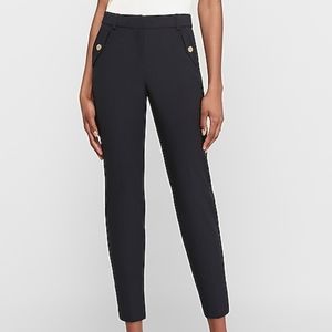 High Waisted Supersoft Twill Flap Pocket Straight Cropped Pant
